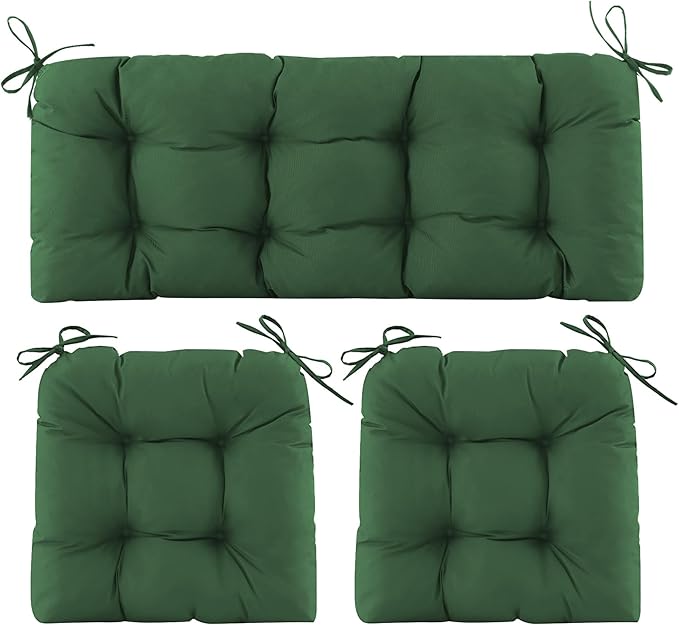 Wicker Chair Cushions of 3 Pieces, Waterproof Cushions by Aegisun