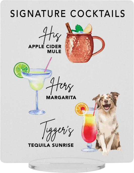 Pet Signature Drink Wedding Signs