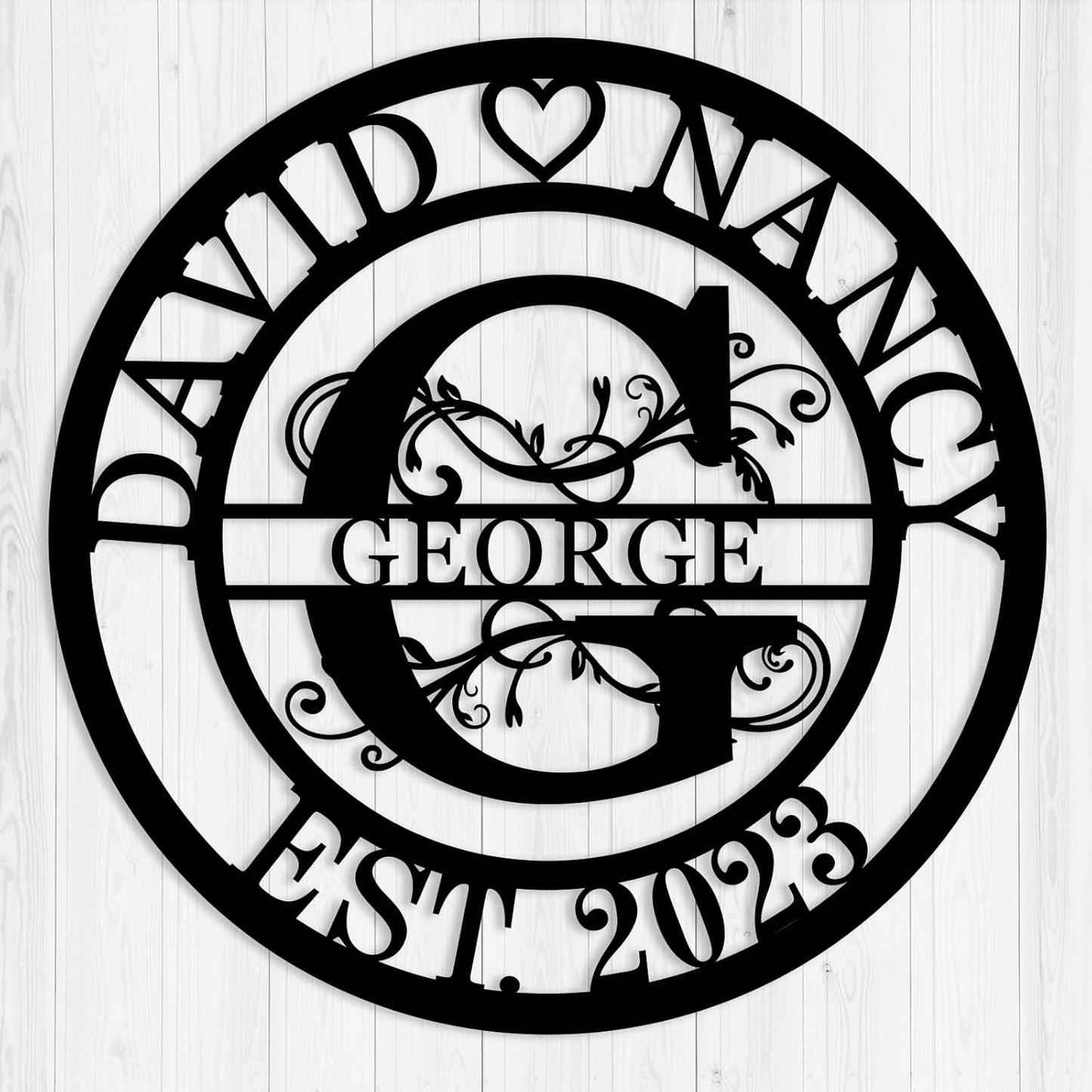 Custom Metal Last Name Sign - Split Letter Monogram Wall Art for Home Décor, Personalized Wedding Gift & Metal Wall Art with Family Name Signage