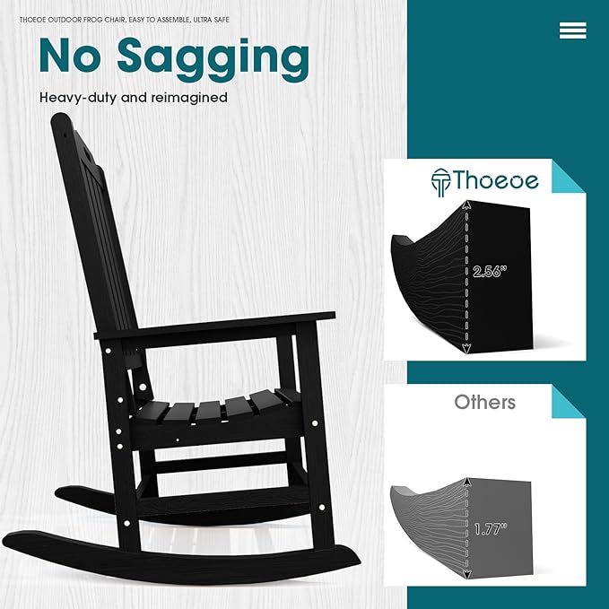 THOEOE Oversized Rocking Chair, Outdoor Rocking Chair - Image 6