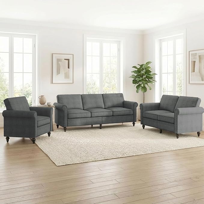 Living Room Sofa Sets 3 Piece, Modern 3 Seater Sofa and Loveseat Couch and - Image 7