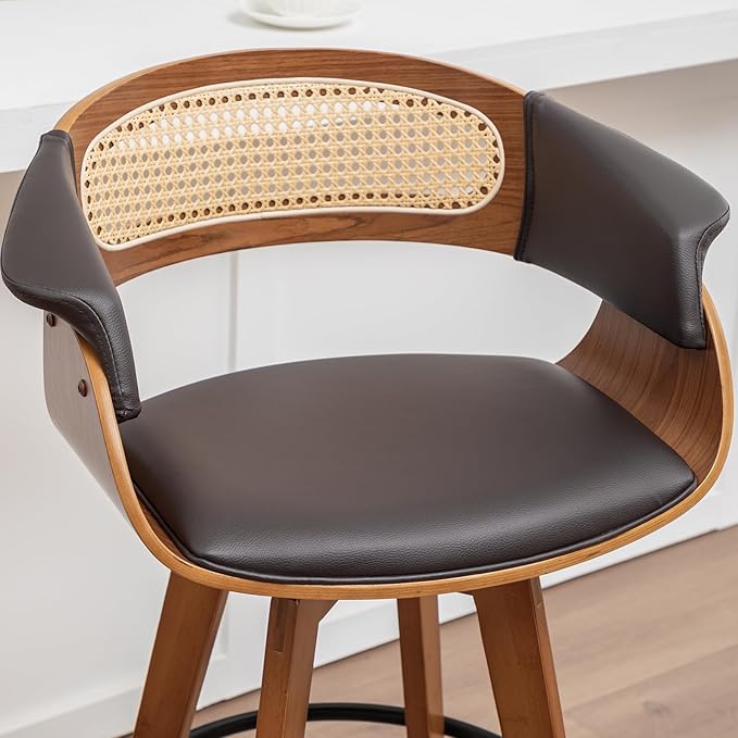 Set of 3 Rattan Swivel Bar Stools - Image 7