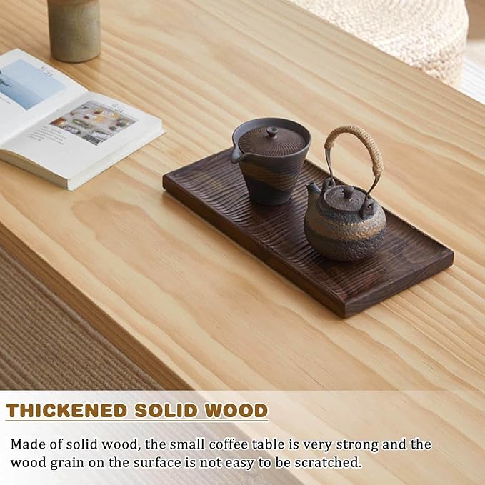 Japanese Solid Wood Coffee Table - Image 5
