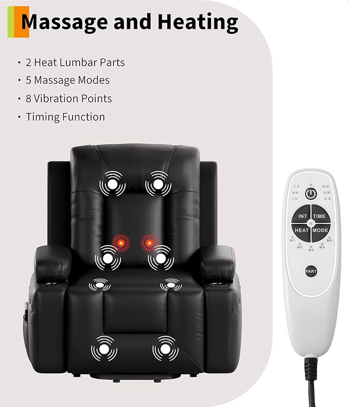 GarveeHome Oversized Wide Power Lift Recliner Chair - Image 8