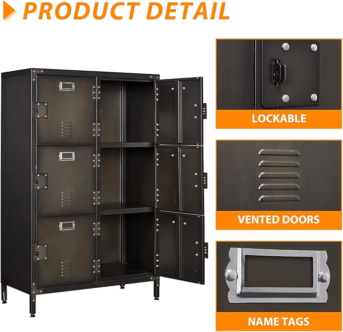 Metal Locker Storage Cabinet, 47.3" Employees Locker - Image 4
