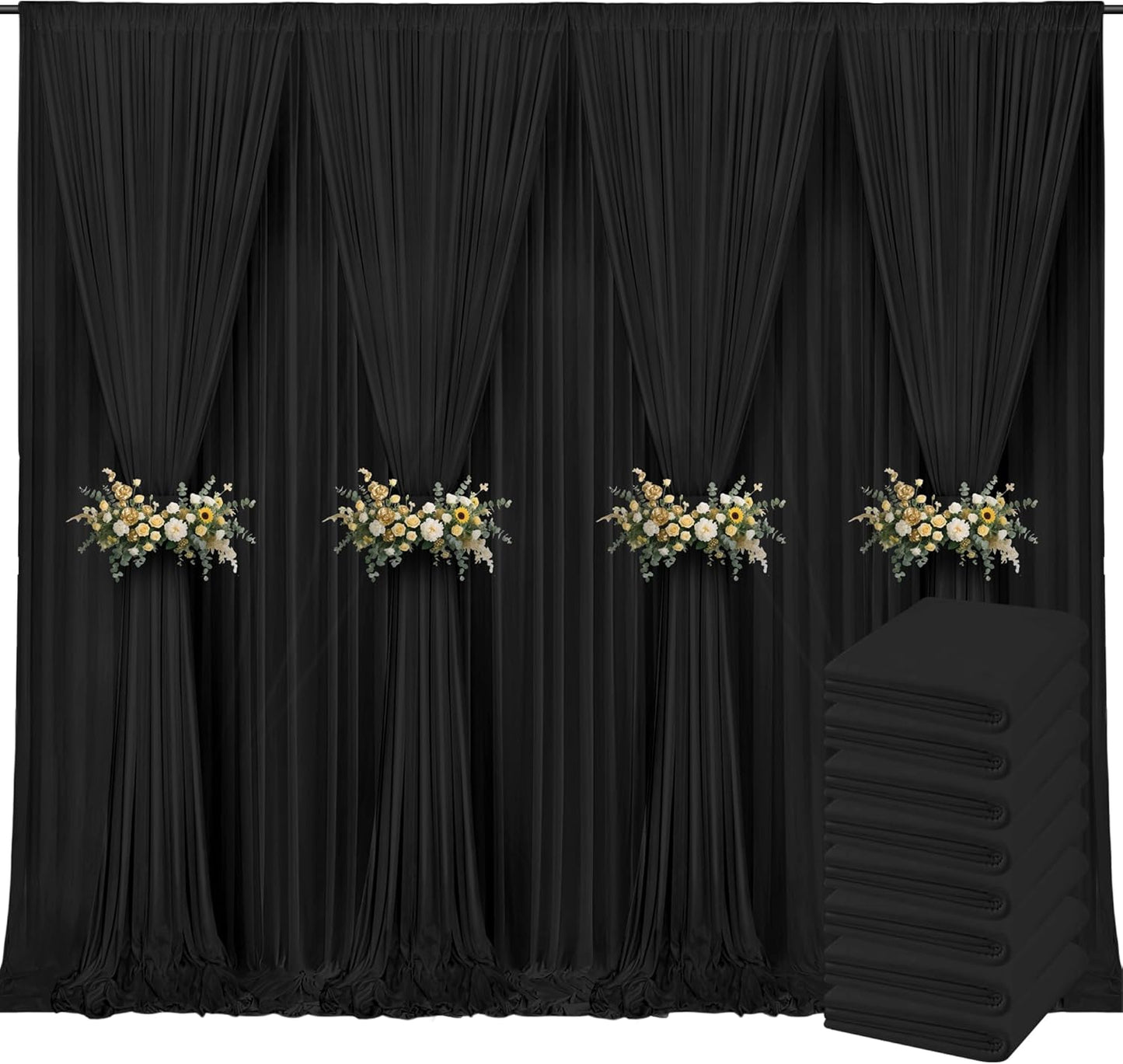 40x10ft Backdrop Curtains for Parties, 8 Panels 5x10ft Curtains Photography Drapes Rod Pocket Curtain Backdrop for Birthday Wedding Baby Shower Home Decor