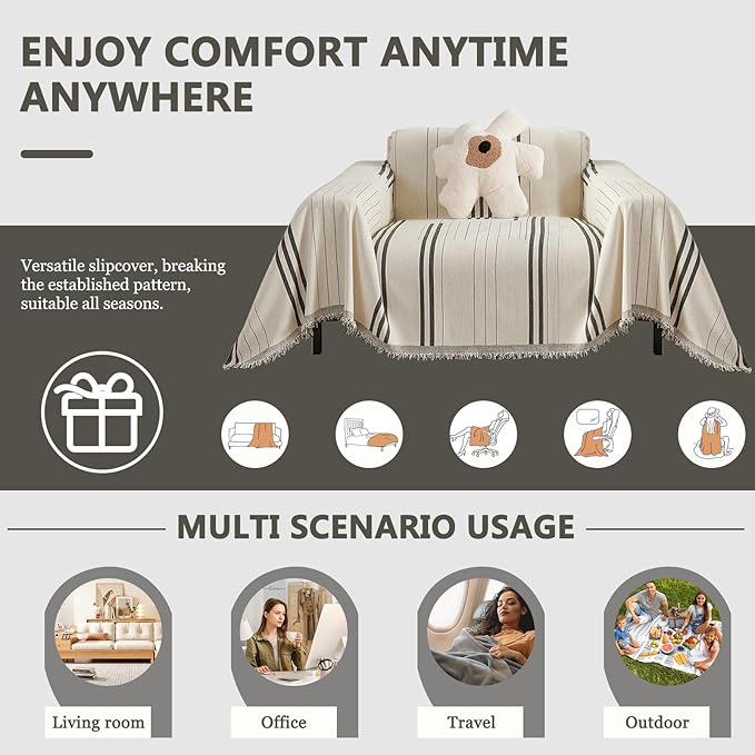 DREAMINGO Armchair Cover Washable Chenille Sofa Protector - Image 5