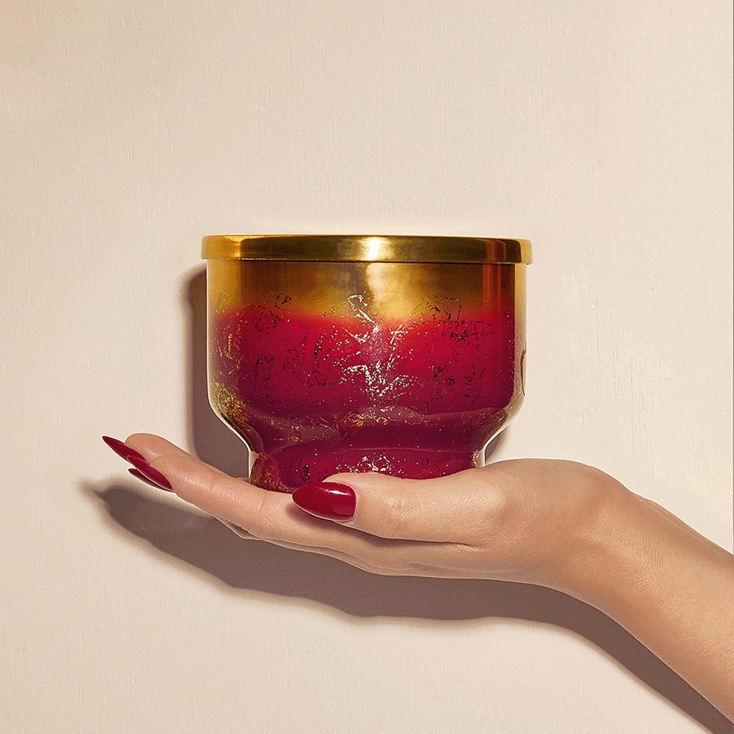 Capri Blue Tinsel & Spice Scented Candles for Home - Glimmer Inverted Jar Candles - Soy Candles - Holiday Candle with Mulberry & Gold Ombre Glass Holder (10 oz)