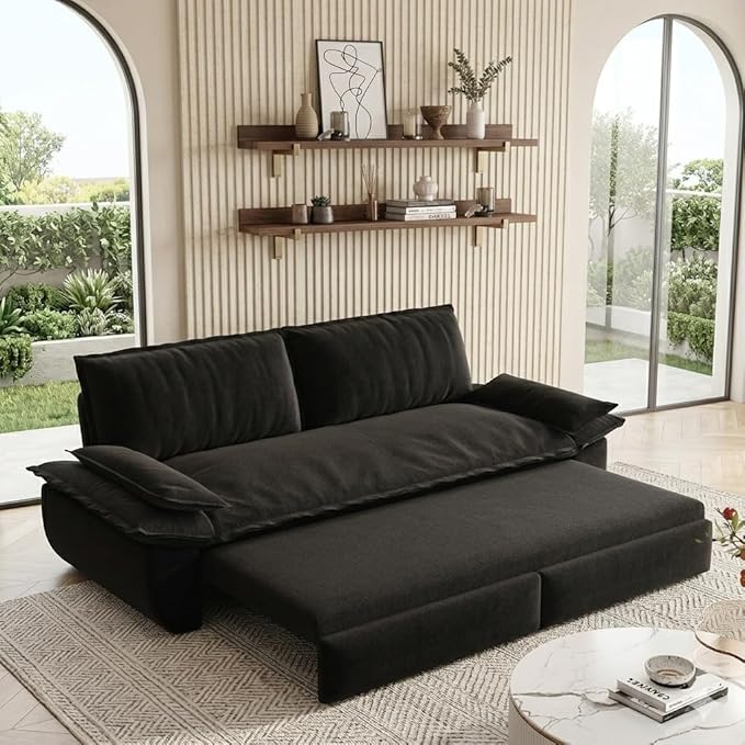 73.2" Sofa Bed Queen, 3-in-1 Pull Out Sofa Bed - Image 12