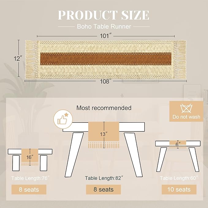 FEXIA Boho Table Runner for Home Decor - Image 2