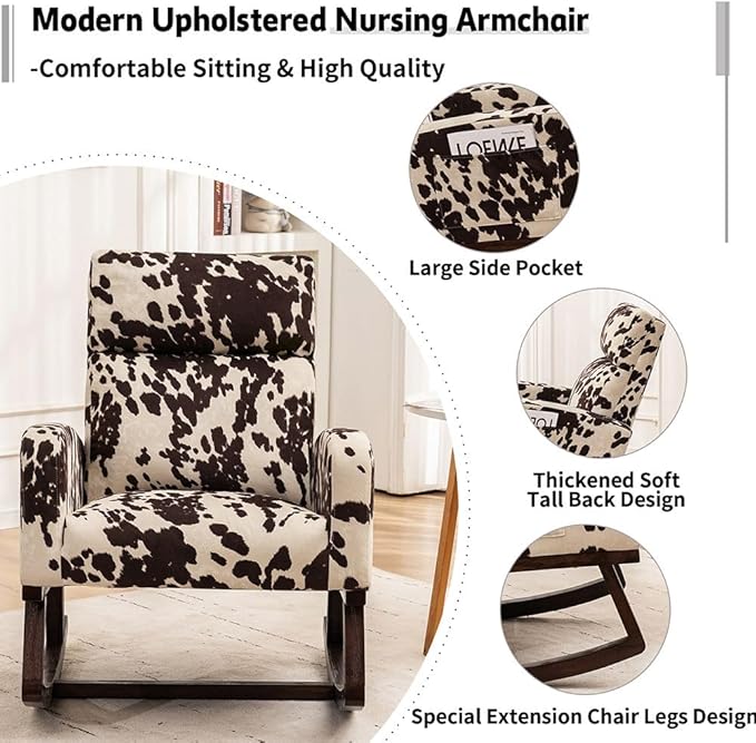 HCHAIRH Rocking Chair Nursery, Nursing Rocker Armchair - Image 4