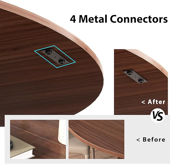 IBF Walnut Round Dining Table, Modern Wood Dinner Tables, Round Kitchen Table - Image 5