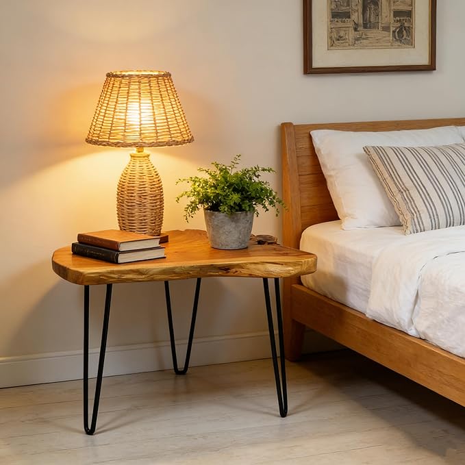 Live Edge Side Table, Solid Wood End Table - Image 3