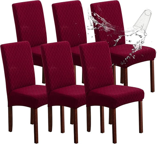 Genina Waterproof Chair Covers for Dining Room, Stretch Jacquard Dining Chair by Genina