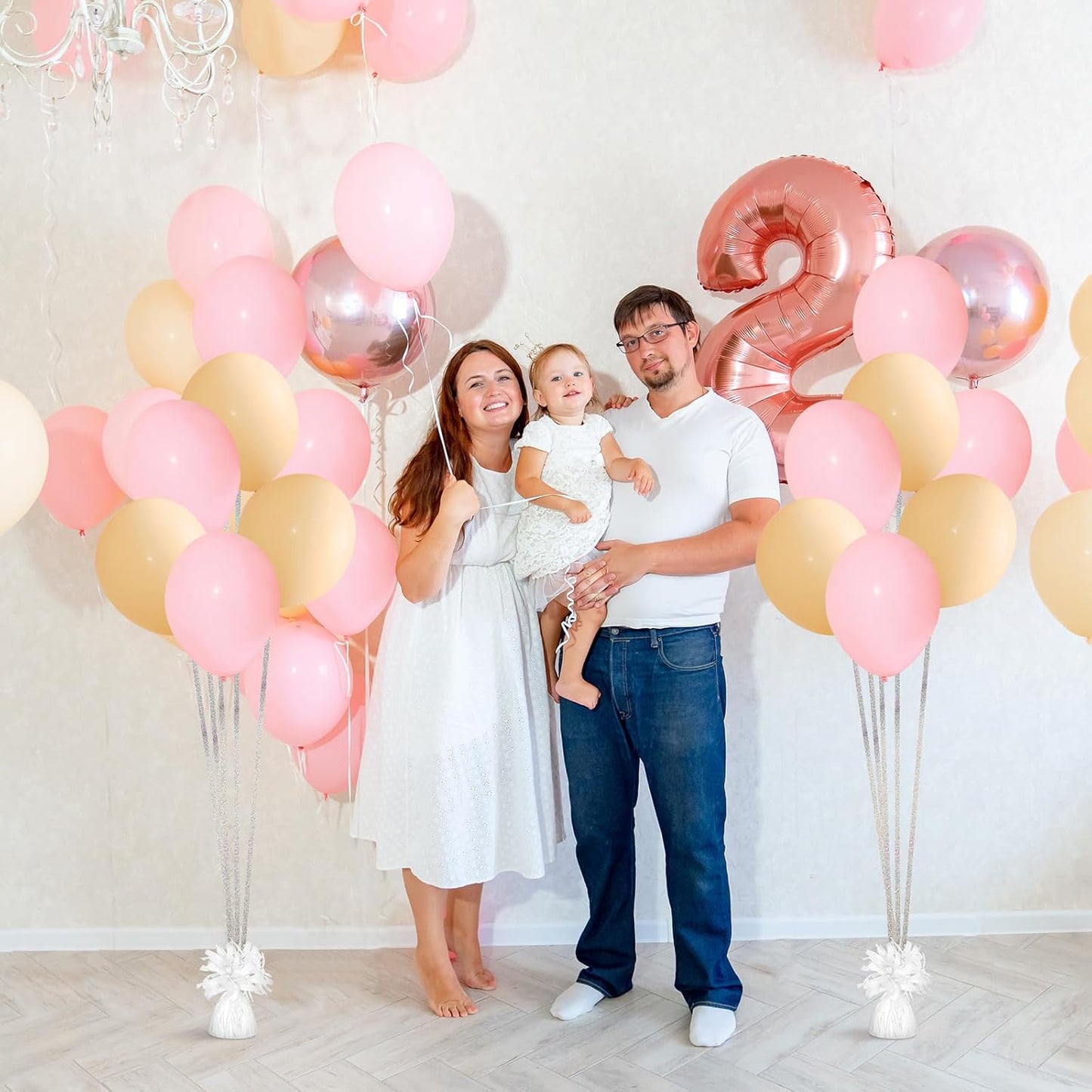 24 Pcs Balloon Weights Metallic Anchor Balloon Holder for Helium Balloons Heavy Table Weights and 1 Roll Iridescent Crimped Ribbon for Birthday Wedding Halloween Christmas Party(Silver, White)