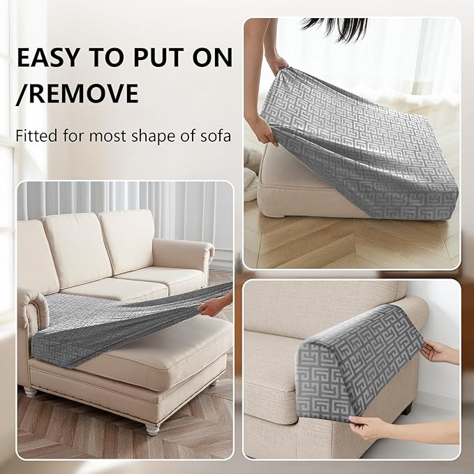 UNBBRRL 10 Pieces Stretch Sofa Cushion Covers - Image 4
