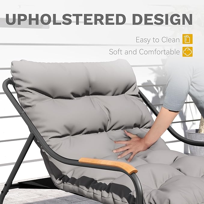 DWVO Outdoor Rocking Chair, Over-Sized Patio Rocking Chair - Image 3