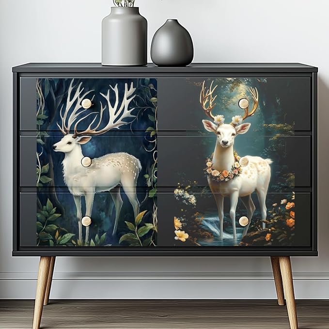 6 Sheets Forest Deer Rub on Transfers - Image 4