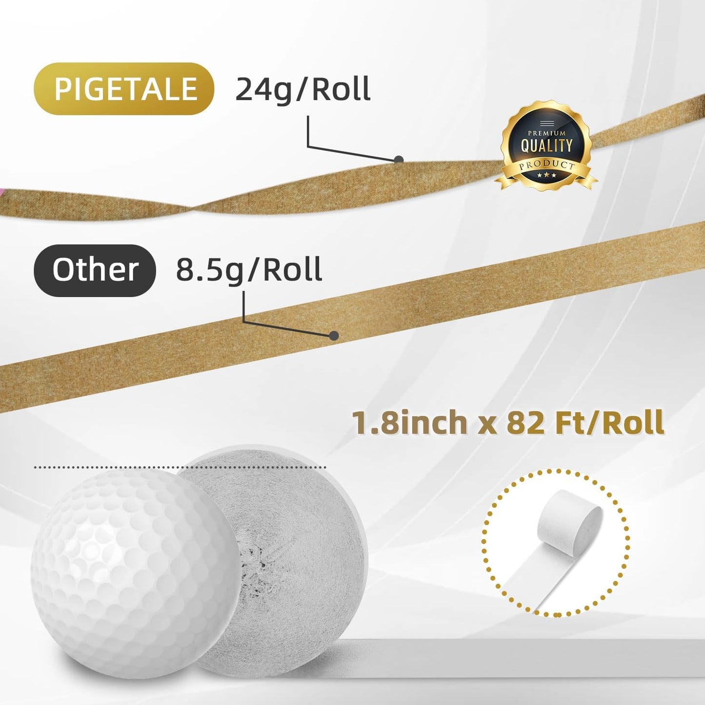 Crepe Paper Streamers 8 Rolls 656ft, Pack of Silver, Black, White and Gold Party Streamers for Christmas Birthday Wedding Baby Shower Backdrop New Years Eve Decorations (1.8Inch x 82Ft/Roll)