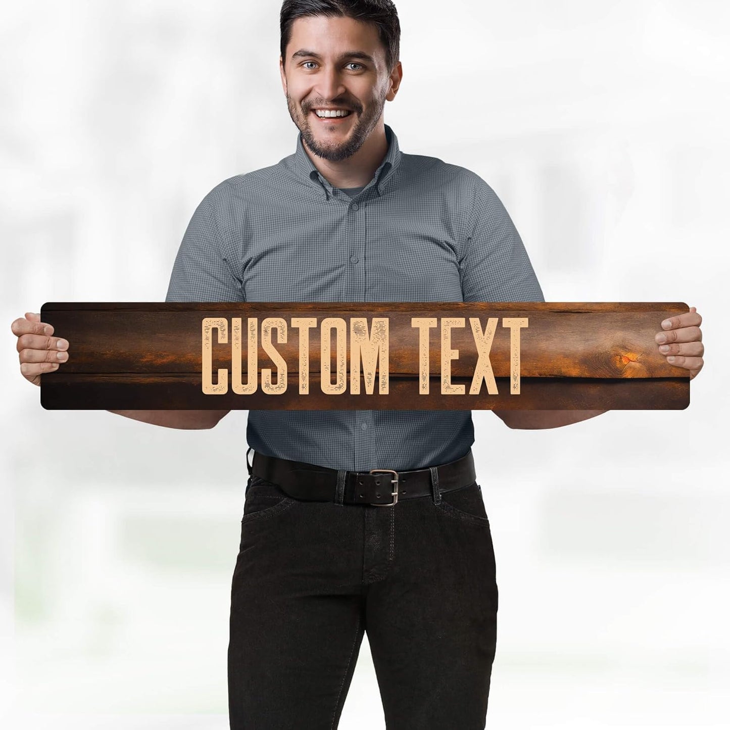 Custom Sign, Custom Street Sign, 11 Font Colors, 13 Font Styles, 4 Hole Options, 22 Sizes, 6x36 Inches, Rust Free DiBound, Fade Resistant, Made in USA by My Sign Center (Vintage Wood)