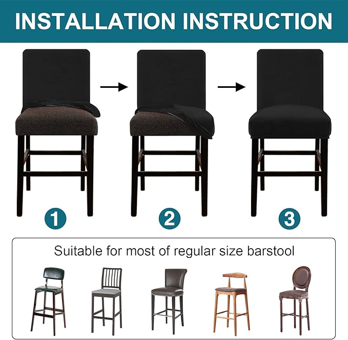Turquoize Bar Stool Covers 4 Pack Bar Stool Covers - Image 5