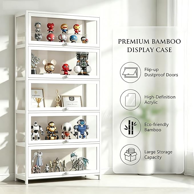 Display Cabinet with Acrylic Door, 5-Tier Curio Cabine, Collectibles Toy - Image 4