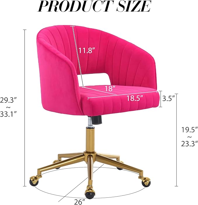Home Office Chair Swivel Velvet Desk Chair Accent Armchair Upholstered Modern - Image 3