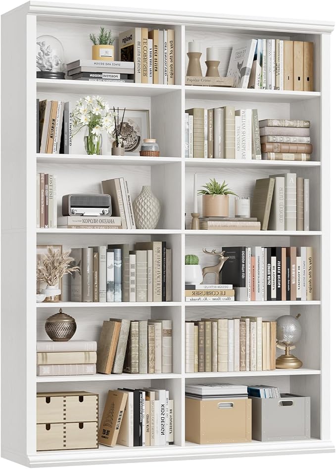 Rresyet 71.8" L *47.2“W Wooden Bookcase and Bookshelf – Extra Large Bookshelf - Image 7