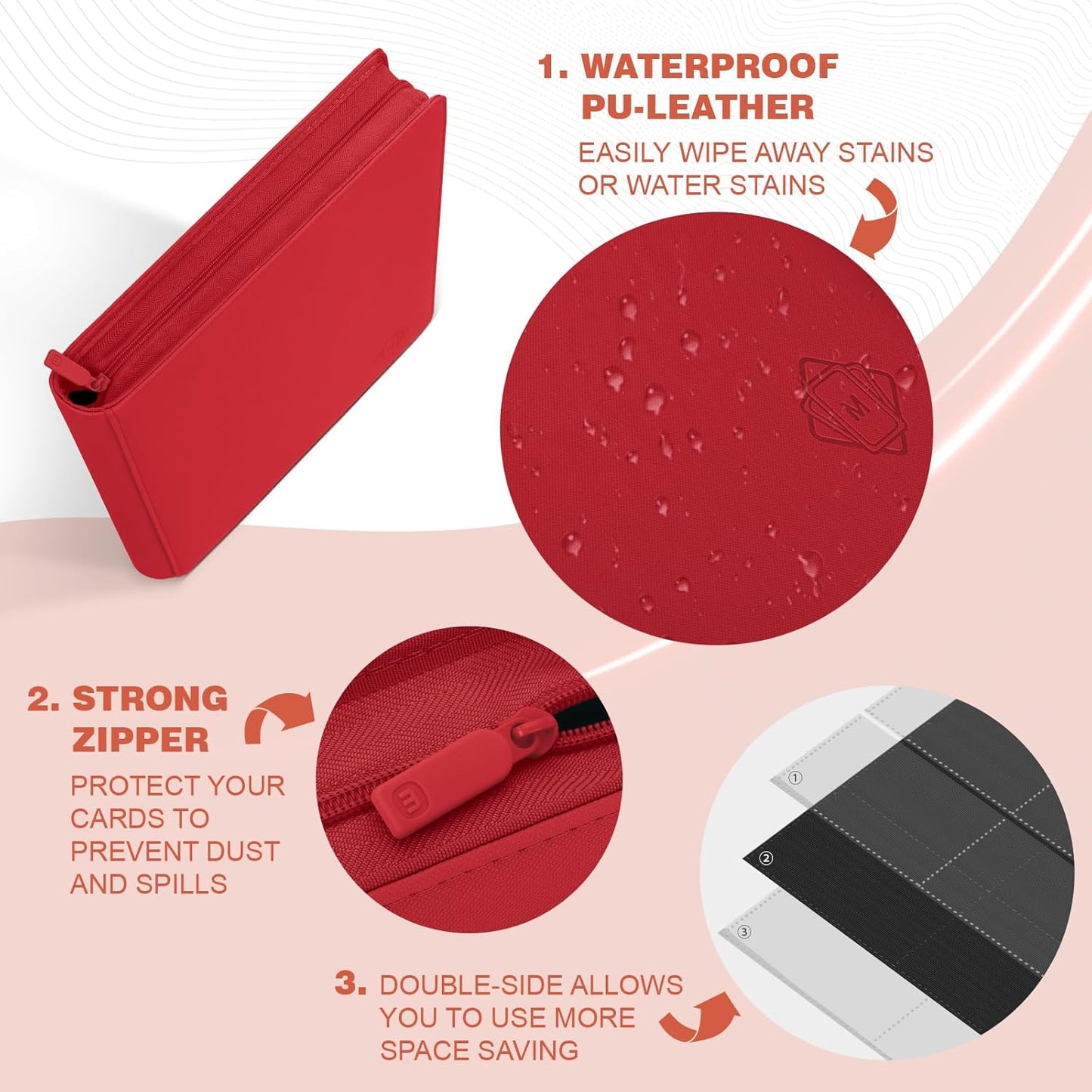 Premium Card Binder 16 Pocket,Trading Card Binder Holds up to 1000+Cards Sturdy Card Collection Album, Card Holder Folders for MTG, TCG, Game Cards & Sports Cards