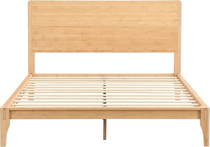 Merax Full Size Bamboo Platform Bed, Mid-Century Modern Bed Frame - Image 6