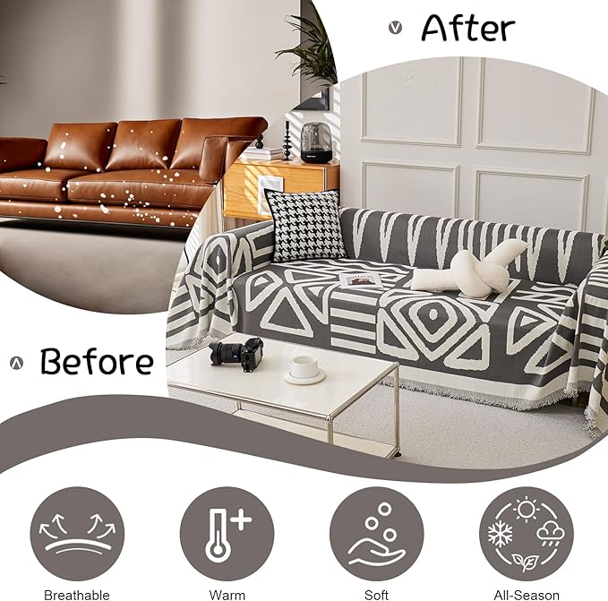 VClife Boho Couch Cover, 3-Seaters Sofa Cover - Image 4