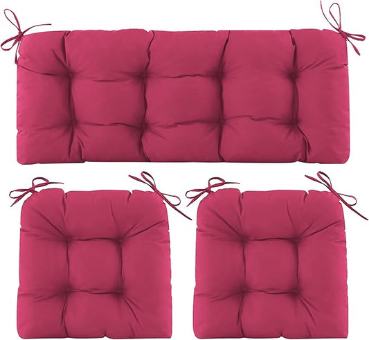 Wicker Chair Cushions of 3 Pieces, Waterproof Cushions by Aegisun