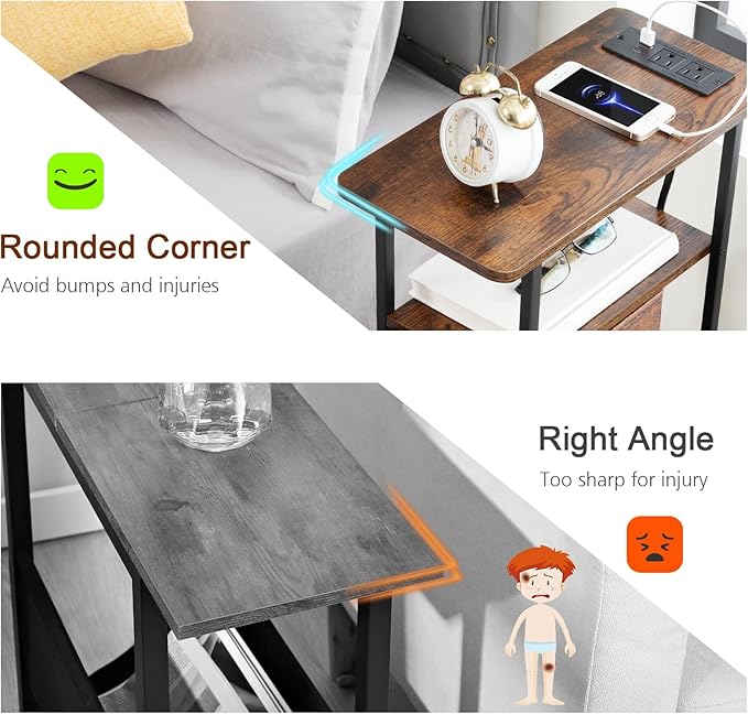 LOAKEKEL Narrow End Tables Living Room Set of 2 - Image 8