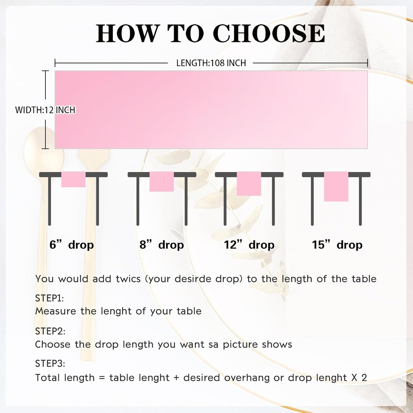 10 Pack Satin Table Runner 12 x 108 Inch Long Pink Silk Table Runner for Wedding Party Banquet Birthday Decoration