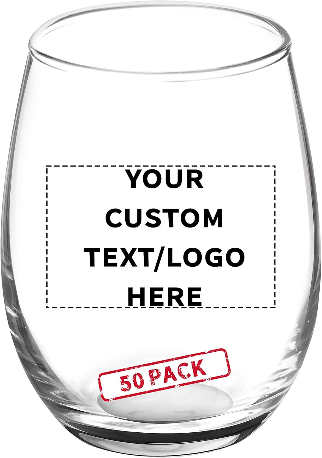Custom Stemless Wine Glasses by ARC 5.5 oz. Set of 50, Personalized Bulk Pack - Perfect for Hotel, Bar, Restaurant or Lounge - Black