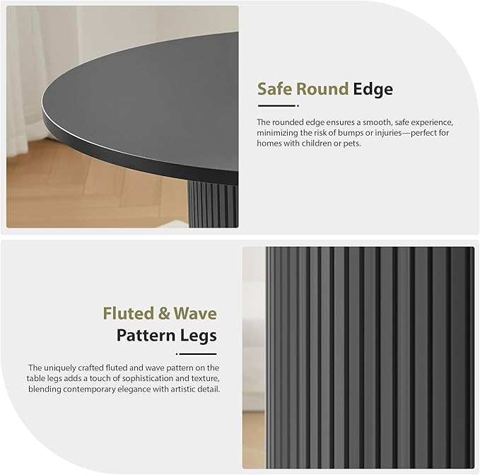 31.5" Round Dining Table for 2-4, Modern Kitchen Table - Image 4