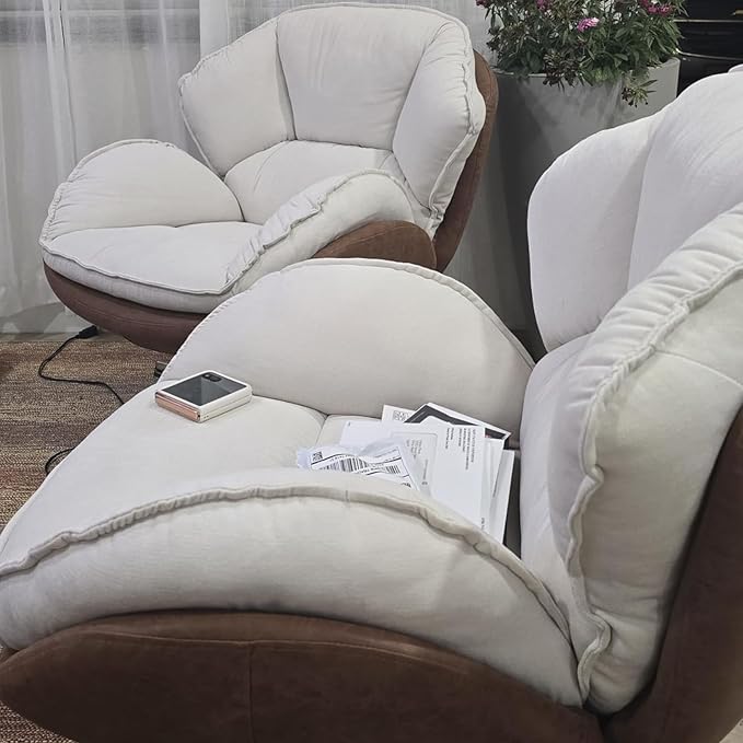 BESTANO Swivel Accent Chair, Chenille Upholstered Modern Living Room Chair - Image 3