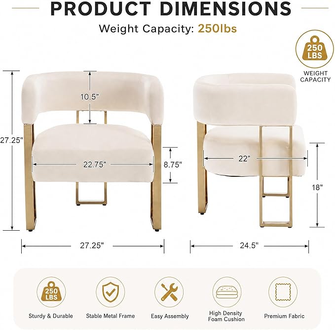 Barrel Accent Chair, Living Room Side Chair - Image 2