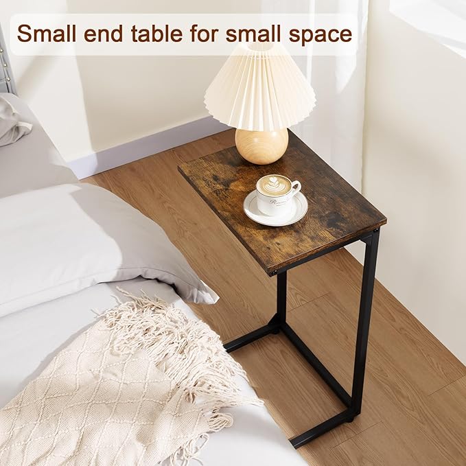 AMHANCIBLE C Shaped End Tables Set of 2, Couch Side Tables that Slide Under Sofa - Image 3