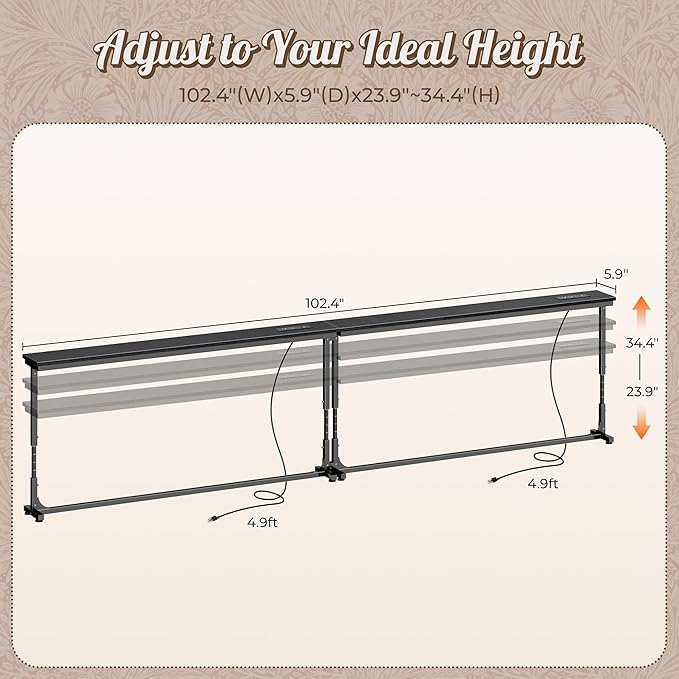 Huuger 102.4 Inch Behind Couch Table - Image 2