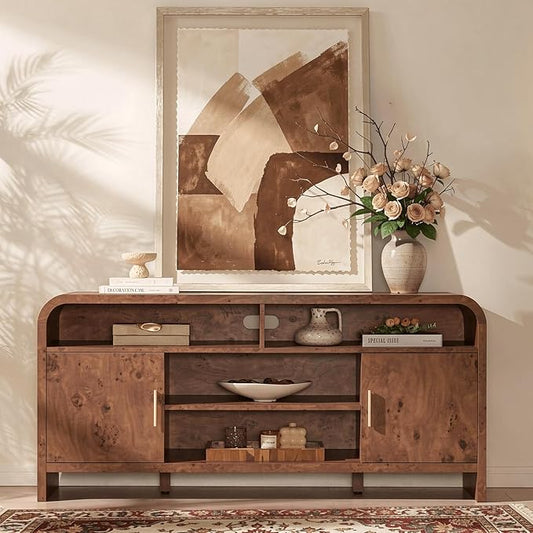 Entertainment Center for Living Room, Curved TV Stand by TheBeautyofRusticRefined