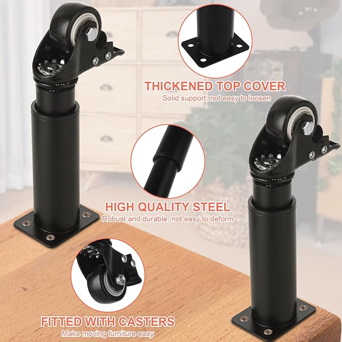WOPPLXY 4 Pcs 7-10 Inch Metal Adjustable Furniture Legs - Image 3