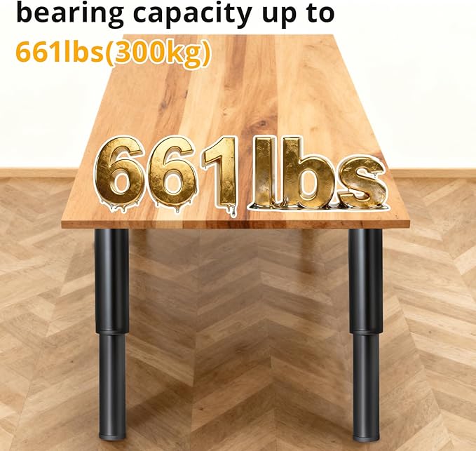 4-piece Adjustable Furniture Legs Set, Adjustable in Height from 4.72 inches to - Image 5