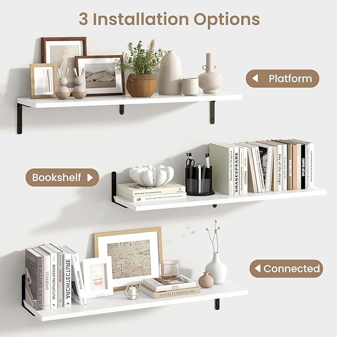 Fun Memories Deep Floating Shelves, 36W x 8D Floating Shelves Set of 2 - Image 5