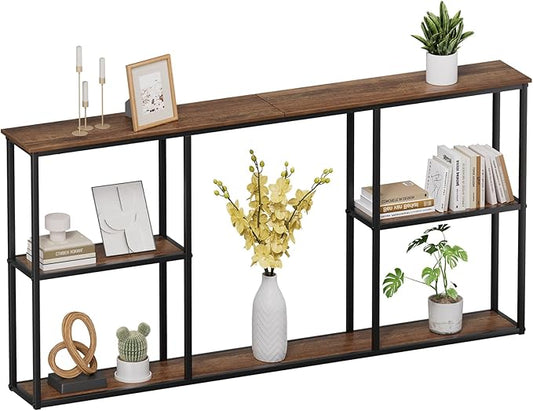 WOHOMO Console Table, 3-Tier Small Entryway Tables, Narrow Sofa Table by WOHOMO