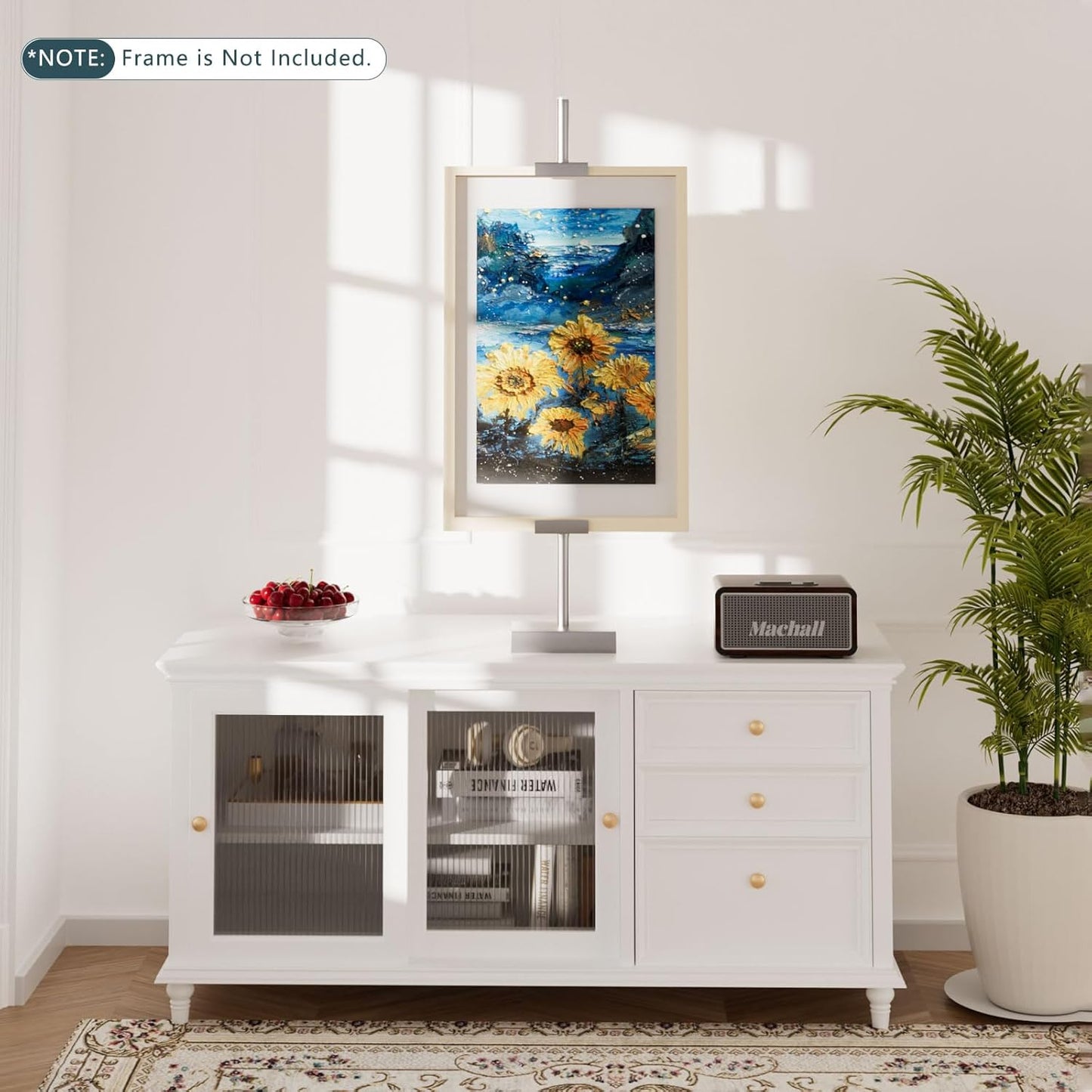 Tabletop Picture Frame Stand, Adjustable for Frames Up to 29" H, Frame Holder Stand Table Easels for Display, Metal Standing Easel Display Stand for Picture Frames, Artwork, Canvas (Silver)