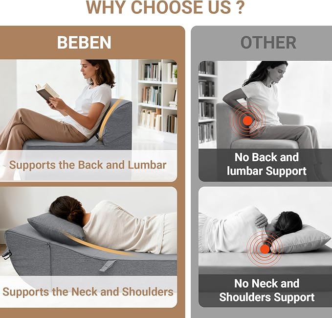 BeBen Folding Sofa Bed Chair, Convertible Sleeper Chair Futon Couch, Foldable - Image 6
