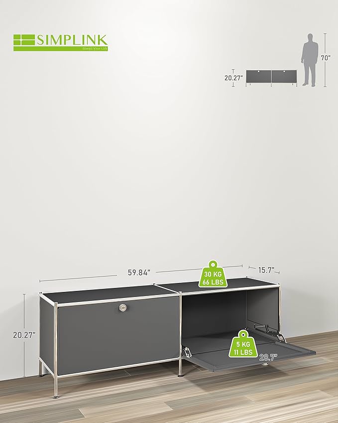 Metal Low Board Storage Cabinet - Image 3