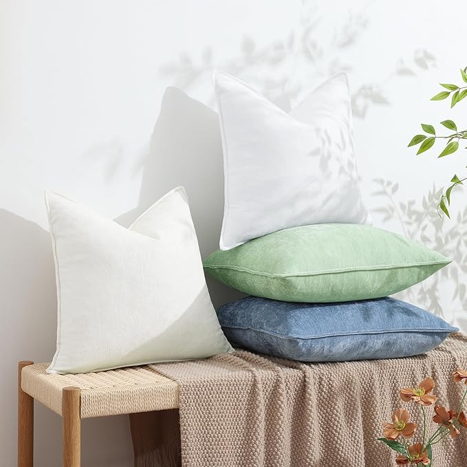 decorUhome Summer Couch Euro Sham Throw Pillow Covers 22x22 Set of 2, - Image 4
