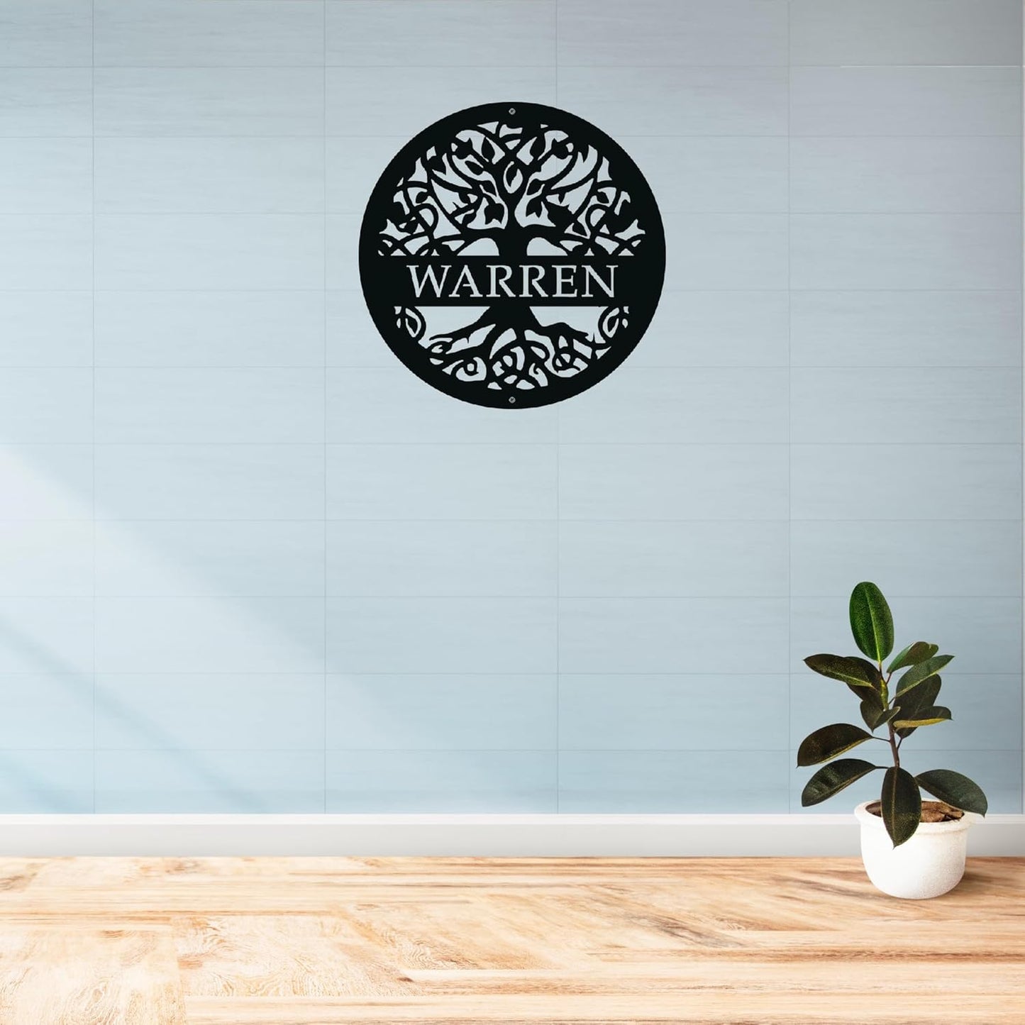 Personalized Tree of Life Metal Sign, Custom Last Name Signs Family Monogram, Made in USA